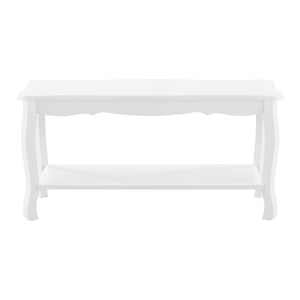 Tavolino Pearl 88x40x42 cm Stile Shabby Chic Bianco en.casa