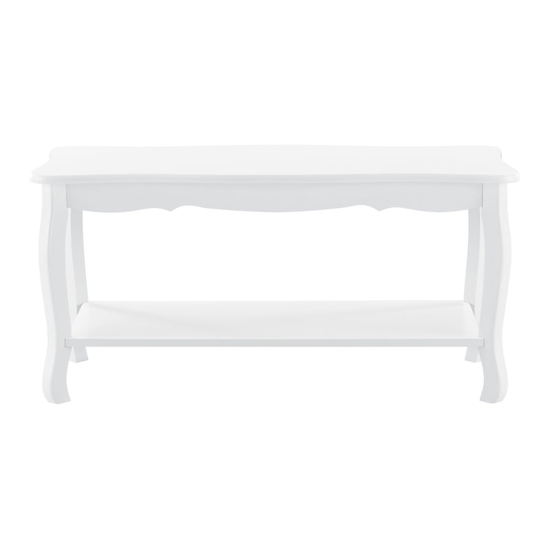 Schizzo in scala Tavolino da Salotto 'Shabby Chic' con Ripiano 87,5 x 40 x 42 cm - Bianco [en.casa] 