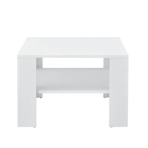 Tavolino da salotto Aachen 60x60x40 cm con ripiano Bianco en.casa
