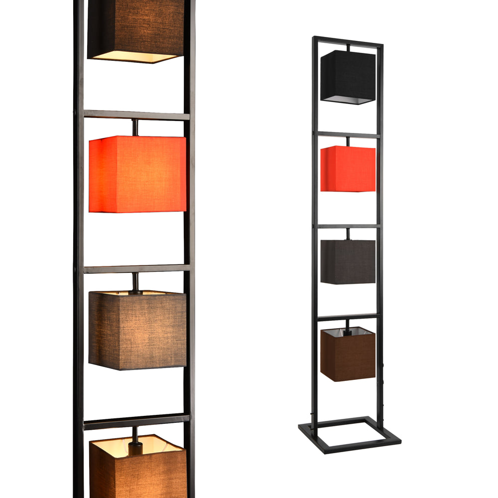 Lampada da terra Tavira 147 cm 4xE14 Max. 40W Look industriale Metallo Multicolore lux.pro