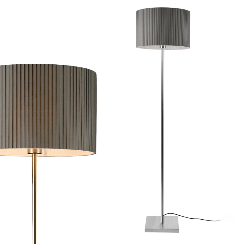 Schizzo in scala Lampada da Terra Coimbra con Paralume Cilindrico in Tessuto Grigio lux.pro 