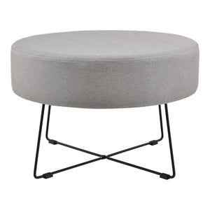 [en.casa] Poggiapiedi 40 x 60 cm con Gambe in Metallo Pouf / Sedile Basso per Bambini - Grigio