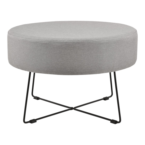 [en.casa] Poggiapiedi 40 x 60 cm con Gambe in Metallo Pouf / Sedile Basso per Bambini - Grigio