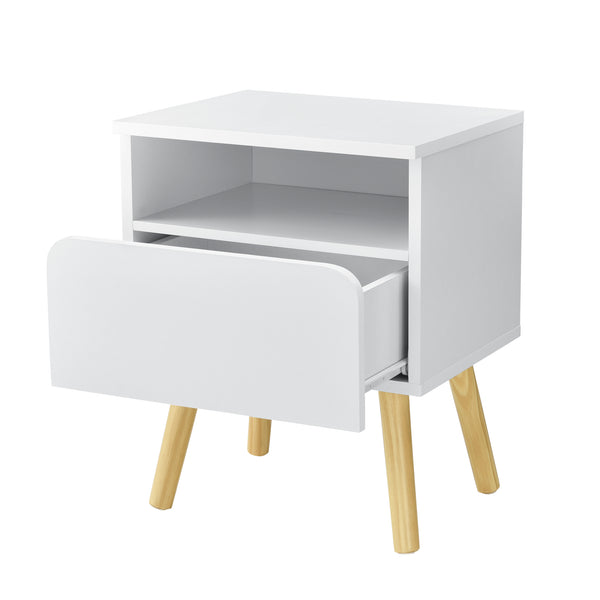 Comodino Dargaville 50x40x34 cm Bianco en.casa