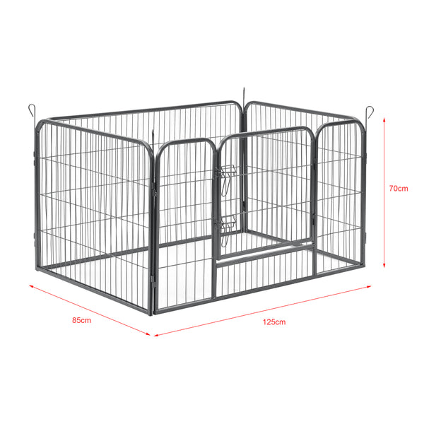 Recinto Gabbia per Piccoli Animali in Acciaio con Porta 125 x 85 x 70 cm pro.tec
