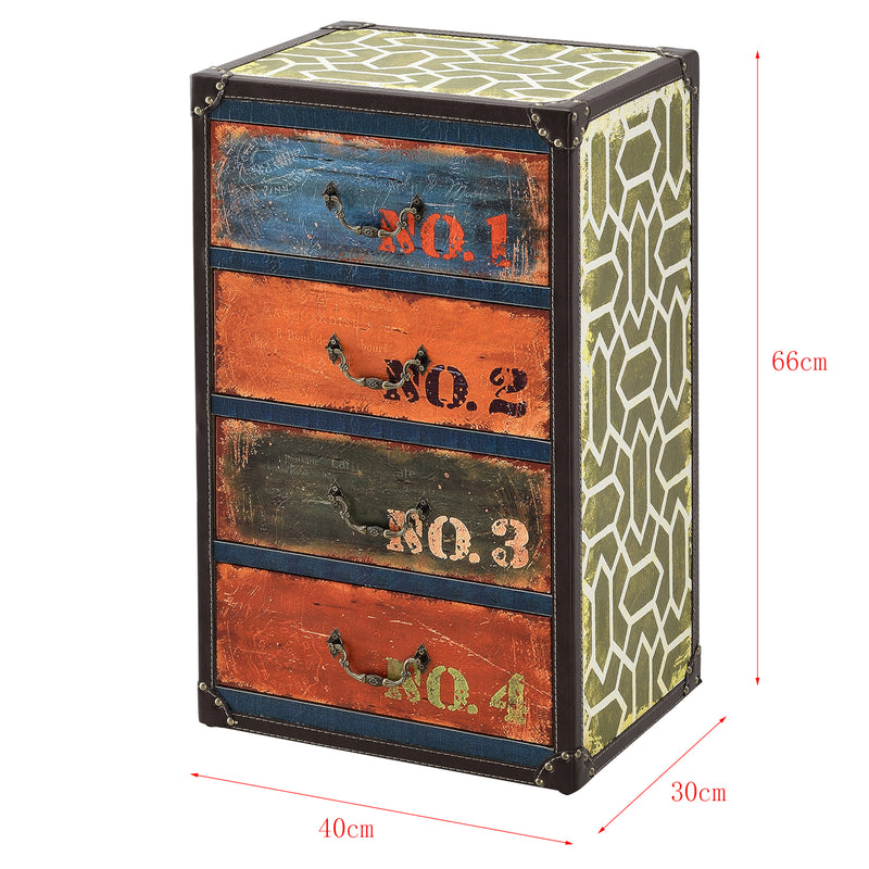 Schizzo in scala Cassettiera Goslar Mobile Contenitore Multicolore 66 x 40 x 30 cm [en.casa]