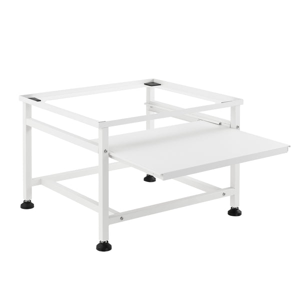 Base per lavatrice Florimont con ripiano estraibile in acciaio [en.casa]