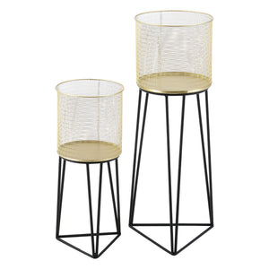 Portavaso Menen 2 pz. Nero-Oro en.casa