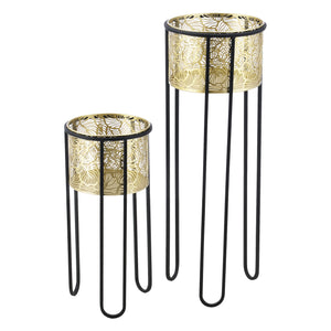 Portavaso Modave 2 pz. Nero-Oro en.casa