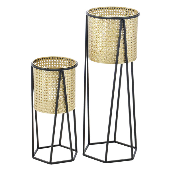 Portavaso Musson 2 pz. Nero-Oro en.casa