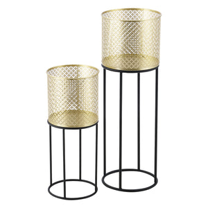 Portavaso Messancy 2 pz. Nero-Oro en.casa