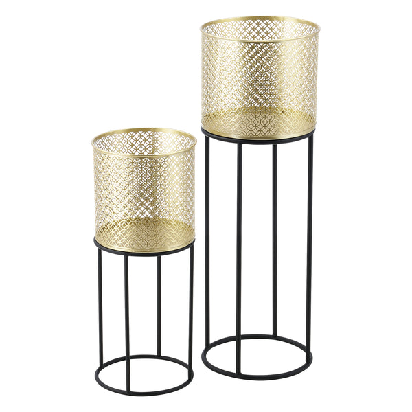 Portavaso Messancy 2 pz. Nero-Oro en.casa