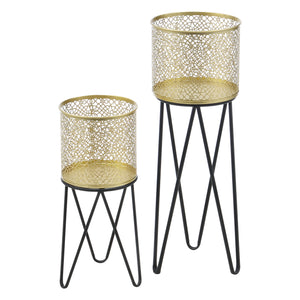 Portavaso Marchin 2 pz. Nero-Oro en.casa