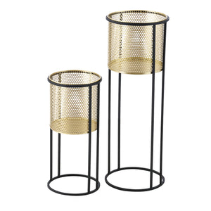 Portavaso Malmedy 2 pz. Nero-Oro en.casa