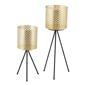 Portavaso Mechelen 2 pz. Nero-Oro en.casa