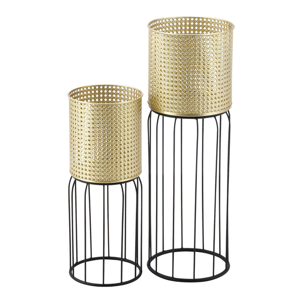 Portavaso Maaseik 2 pz. Nero-Oro en.casa