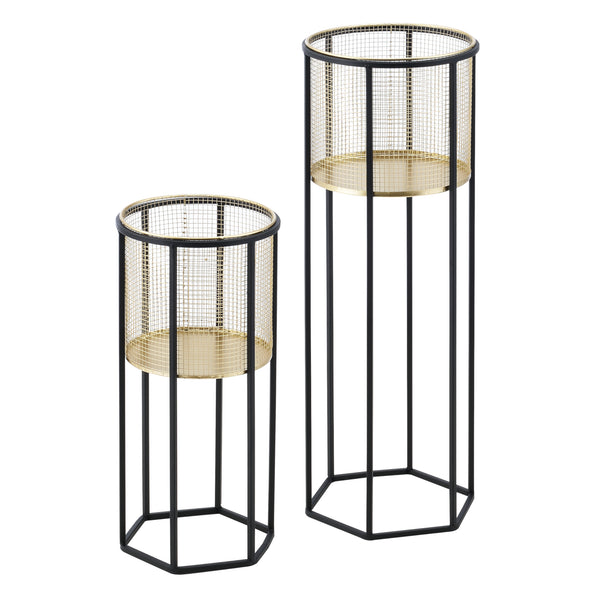 Portavaso Malgedem 2 pz. Nero-Oro en.casa