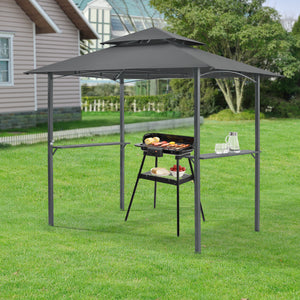 Padiglione per barbecue Parga 250x241x151cm Grigio scuro en.casa