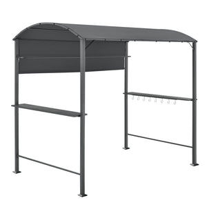 Gazebo per Barbecue Pyrgos con 2 Ripiani 215 x 220 x 140 cm - Grigio Scuro [en.casa]