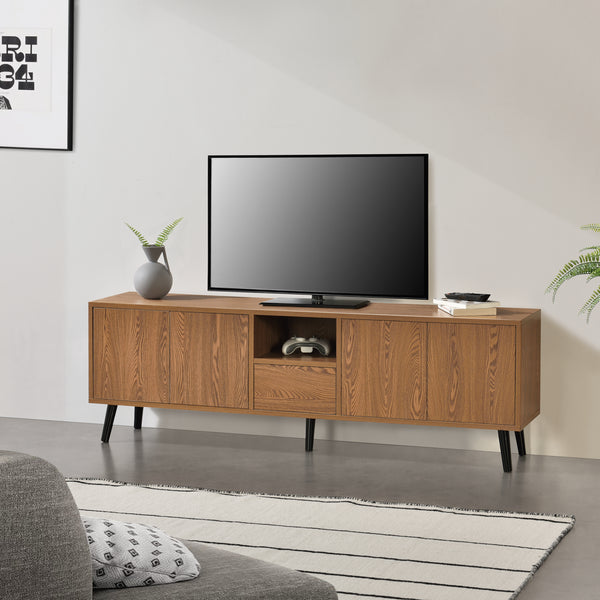 Tavolino TV Hedemora 140x30x45,5 cm Tonalità legno scuro en.casa