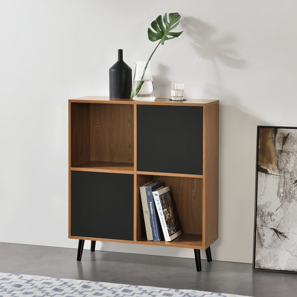 Mobiletto Heby 93x80x30 cm Tonalità legno scuro/Nero en.casa