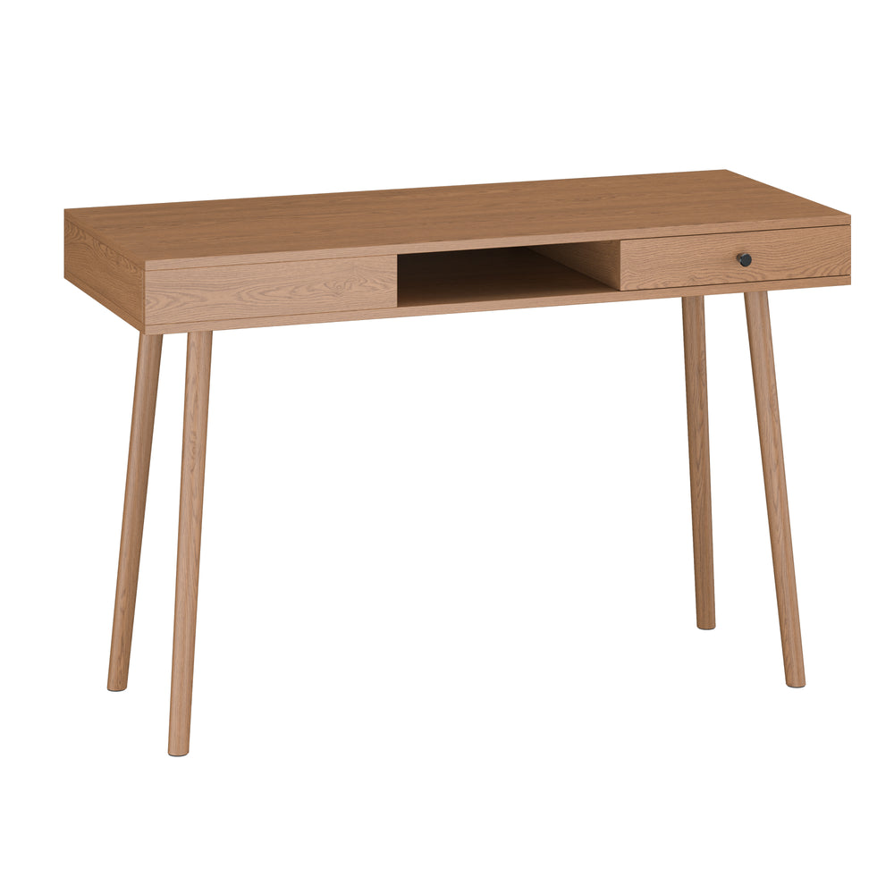 Scrivania Habo con Cassetto e Scomparto Aperto 75 x 115 x 48 cm - Effetto Noce [en.casa]