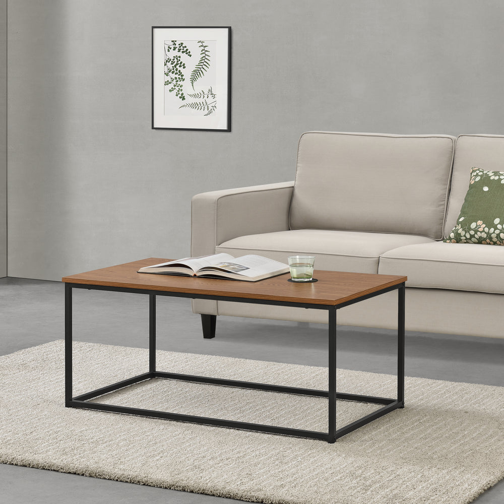 Tavolino da salotto Esbjerg 100x55x45cm Tonalità scura del legno en.casa