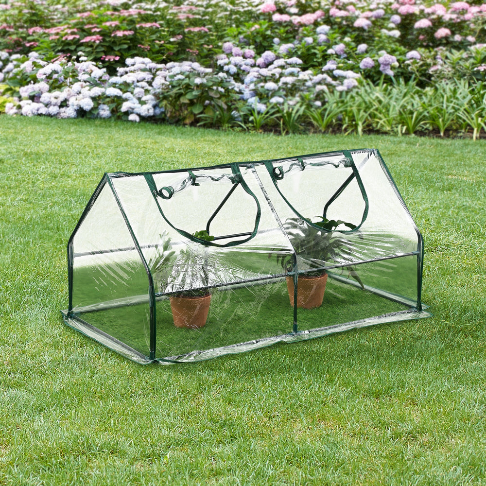 Mini Gewächshaus Laubach 120x60x60cm Transparent PVC Folie [en.casa] - premiumXL