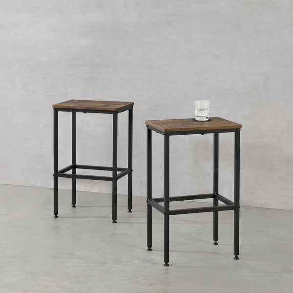 Sgabelli da bar Örebro set da 2 Toni di legno scuro en.casa