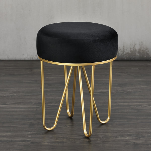 Sedia Imbottita Vänersborg Nero/Ottone [en.casa]