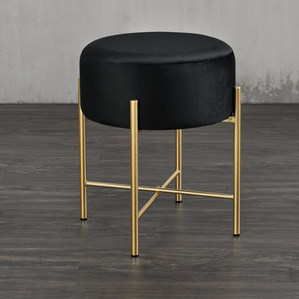 Pouf da seduta Kungälv Pouf imbottito fino a 100 kg Nero/Ottone [en.casa]