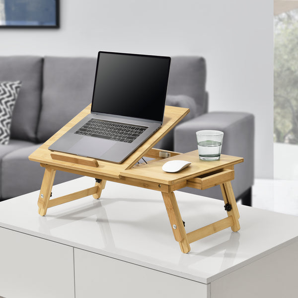 Tavolo per laptop in bambù Trysil 55x35x28cm [en.casa]