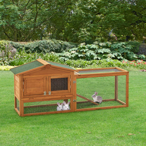 Gabbia per conigli Oberursel 68x156x52cm legno di abete [en.casa]