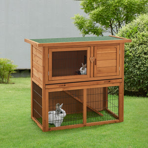 Gabbia per conigli Nidda 85x91,5x45cm legno di abete [en.casa]