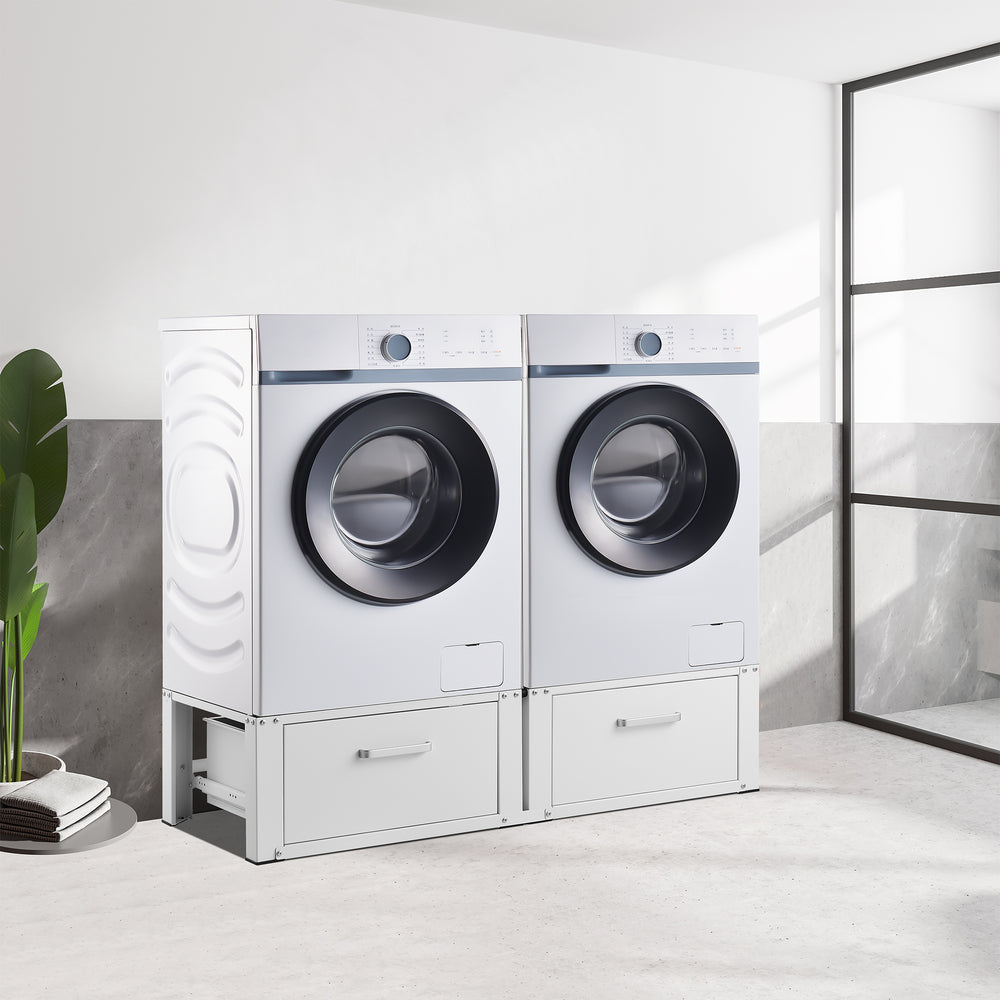 Sottostruttura doppia Heyen con 2 cassetti bianca [en.casa] - premiumXL