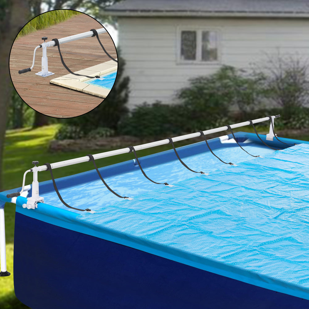 Avvolgitore 'Oliveti' per Telo da Piscina e Solare, Barra Telescopica 147 - 555 cm [en.casa] 