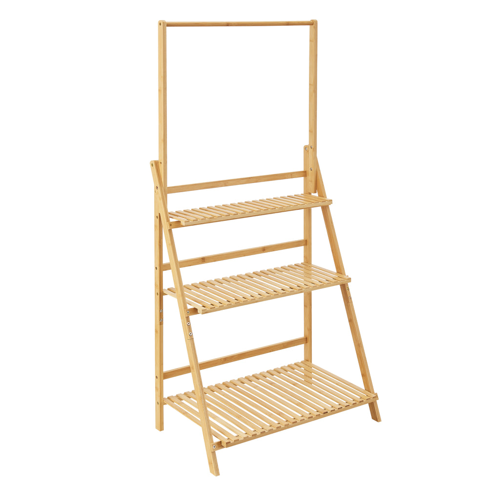Scaletta per piante Brändö 3 - livelli 144 x 70 x 39,5 cm bambù [en.casa] - premiumXL