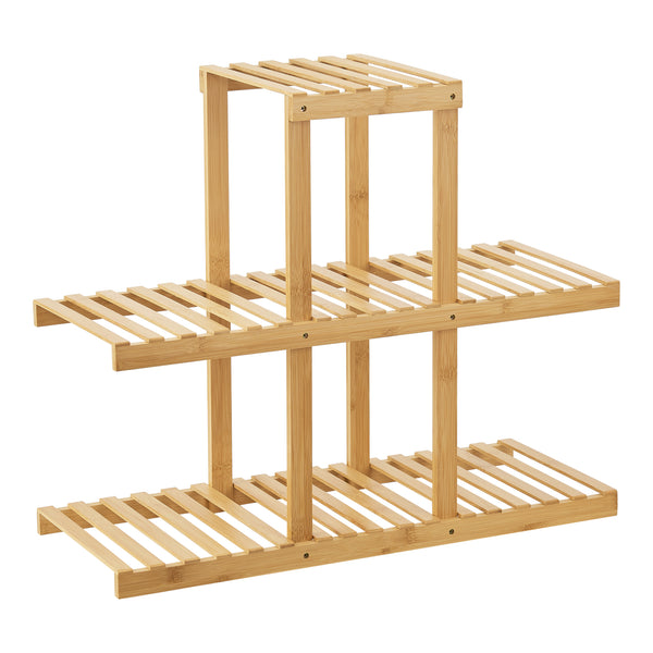 Scaffale Portapiante 'Halsua' a 3 Ripiani - Organizzatore Domestico Multiuso in Bambù [en.casa] 