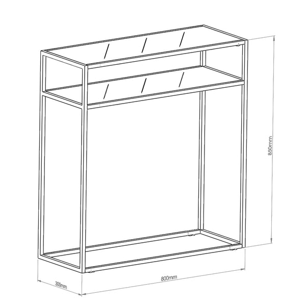 Consolle Kuhmo 85 x 80 x 30 cm Nero [en.casa]