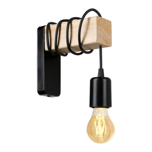 Lampada da Parete 'Chelmsford' Senza Paralume Applique in Metallo e Legno [lux.pro]