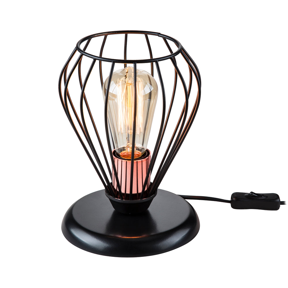 Tischleuchte Grays E27 Metall Schwarz / Kupferfarben [lux.pro] - premiumXL