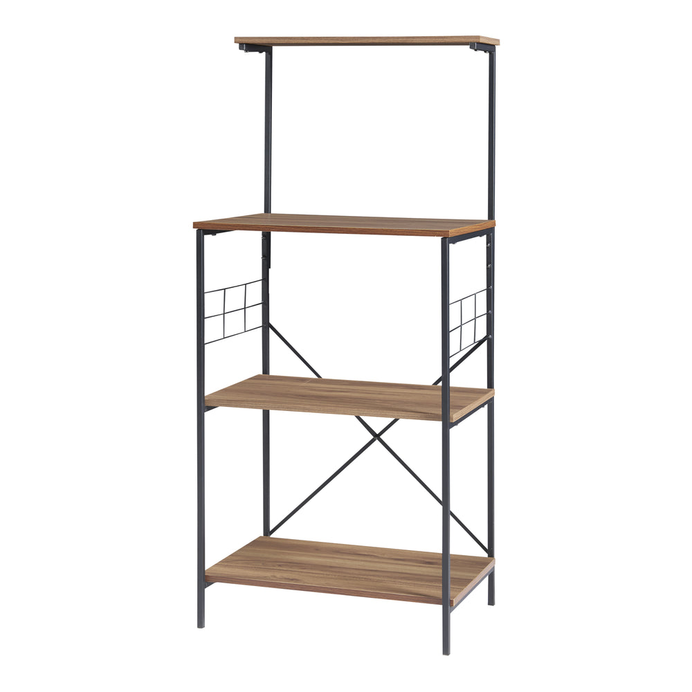 Standregal Billund mit 4 Ablageflächen 133 x 60 x 42 cm Schwarz / Walnuss - Optik [en.casa] - premiumXL