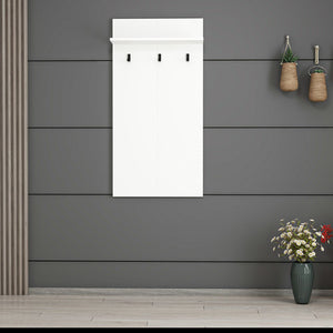 Pannello appendiabiti Farsø con ripiano e 3 ganci Bianco [en.casa]