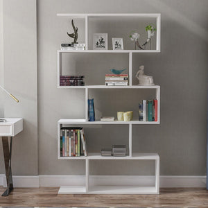Libreria Hillerød con 5 scomparti Bianco [en.casa]