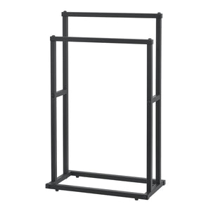 Portasciugamani con 2 barre 78 x 48 x 24 cm Nero [en.casa]