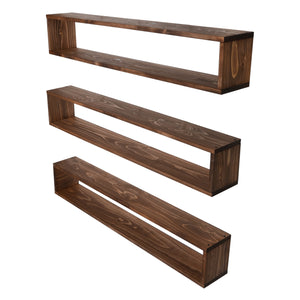 Set di 3 Mensole da Muro 'Næstved' in Legno di Pino (LxPxA) 100 x 14 x 18 cm [en.casa]