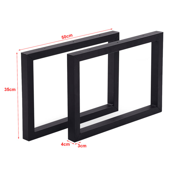 Struttura del tavolo Lunderskov set da 2 acciaio 35x50cm nero [en.casa]