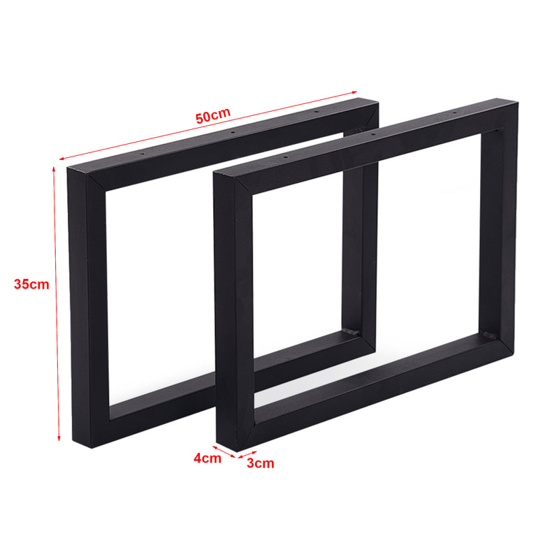 Schizzo in scala Set di 2 Gambe Rettangolari 'Lunderskov' per Mobili Fai da Te (AxL) 35 x 50 cm Acciaio - Nero Opaco [en.casa]