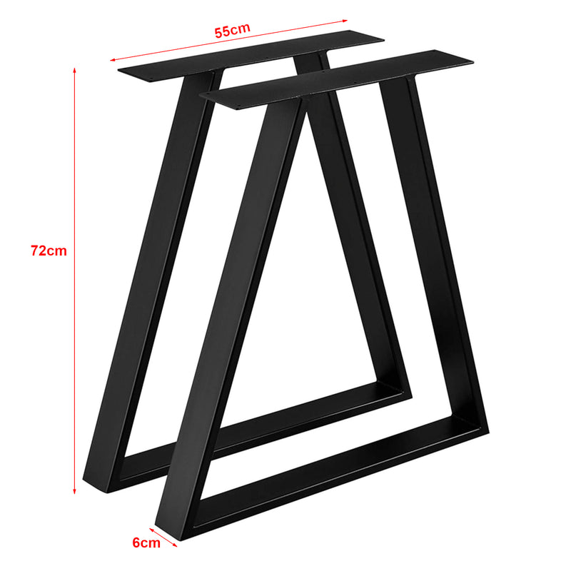 Schizzo in scala Set di 2 Gambe in Acciaio 'Lyngby' per Mobili Fai da Te - Altezza 72 cm - Trapezoidale - Nero Opaco [en.casa]