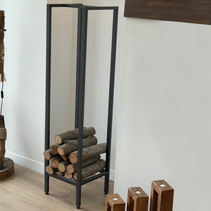 Scaffale per legna da camino Taarbæk 140x35x35cm Nero [en.casa]